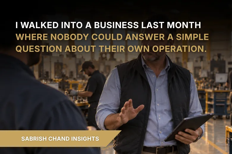I Walked Into a Business Last Month Where Nobody Could Answer a Simple Question About Their Own Operation.