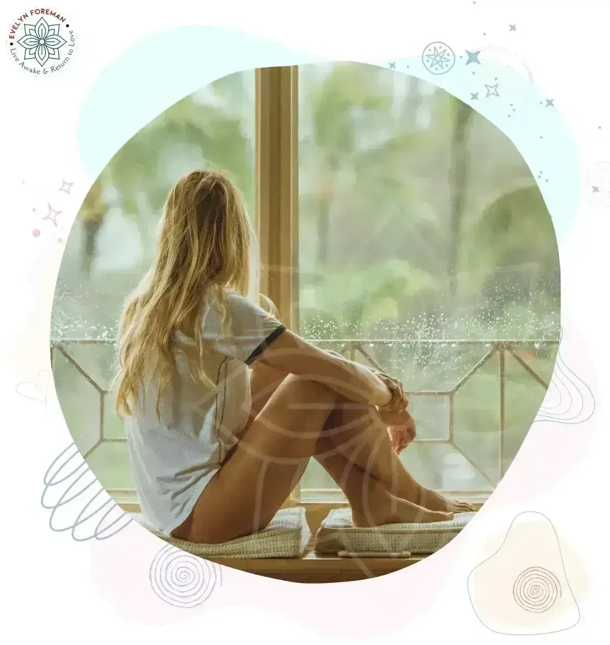 Homepage blog section - woman sitting cross-legged in peaceful meditation, symbolizing inner stillness and sacred reflection.