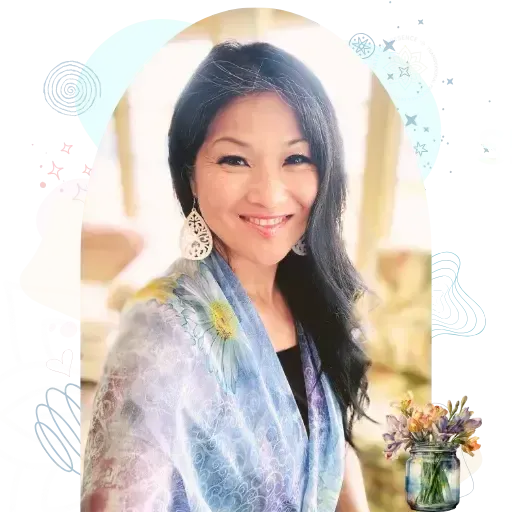 My Story Page Image – Evelyn smiling with grace, reflecting on her journey from post-war Vietnam to America and the resilience of her spirit