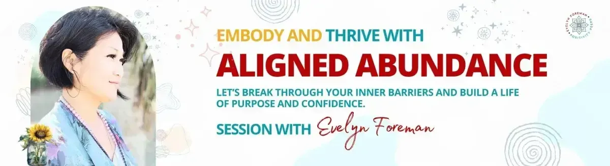 Evelyn Foreman Coaching Intake Page – Evelyn inviting clients to embody and thrive with aligned abundance through spiritual coaching