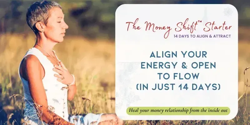 14-Day Money Journaling Mini Journey promotional banner inviting viewers to begin their money healing practice.