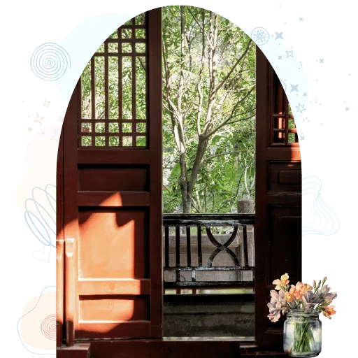 Open doorway symbolizing a calm invitation into an integration circle space