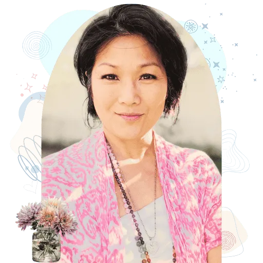 Rev. Evelyn Foreman portrait in a purple dress for the About page — a warm, compassionate spiritual teacher devoted to mindful and sacred living.