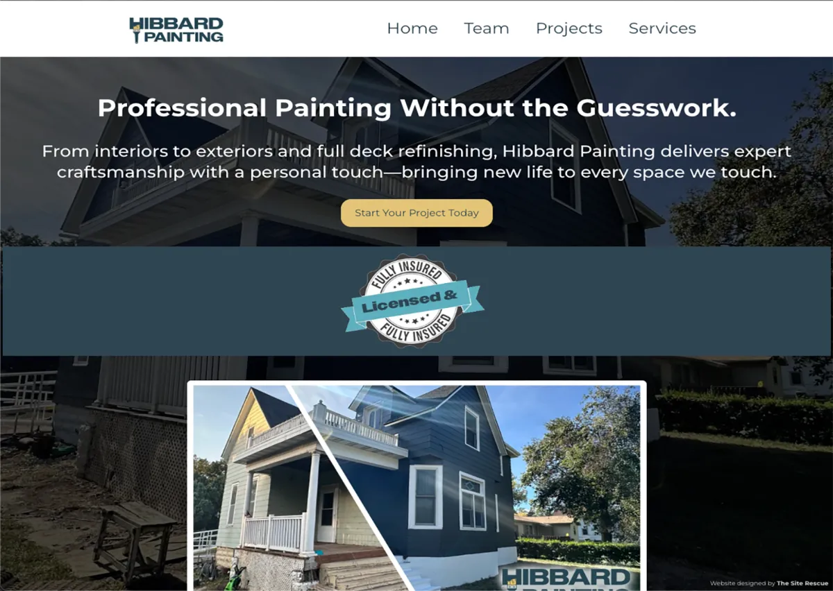 Image of custom built website for a client