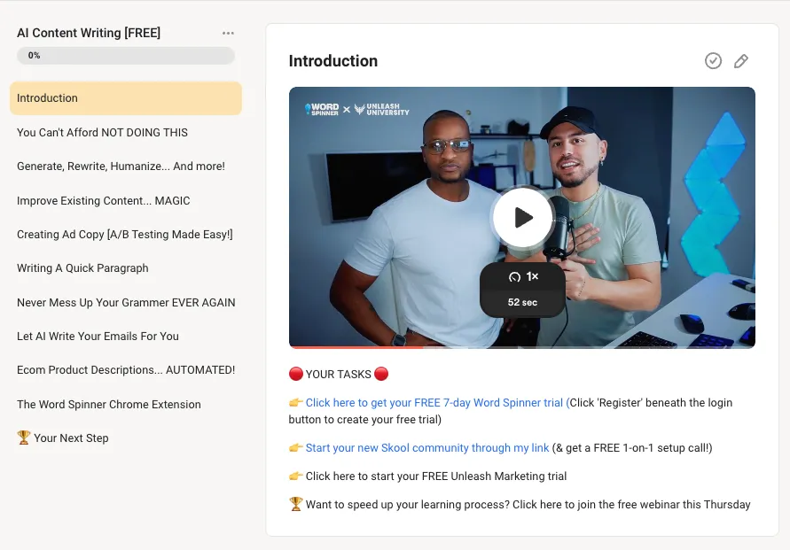 FREE AI Content Writing Course in the Unleash University Community