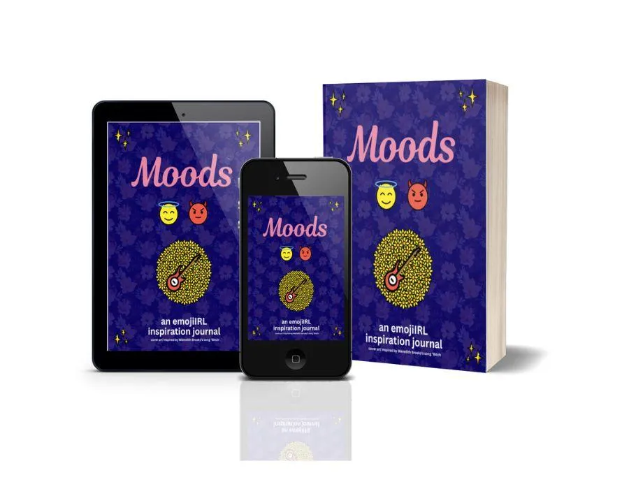 Moods Book Cover - Download on Tablet and Mobile Phone and Paperback Book (Digital Recreation)
