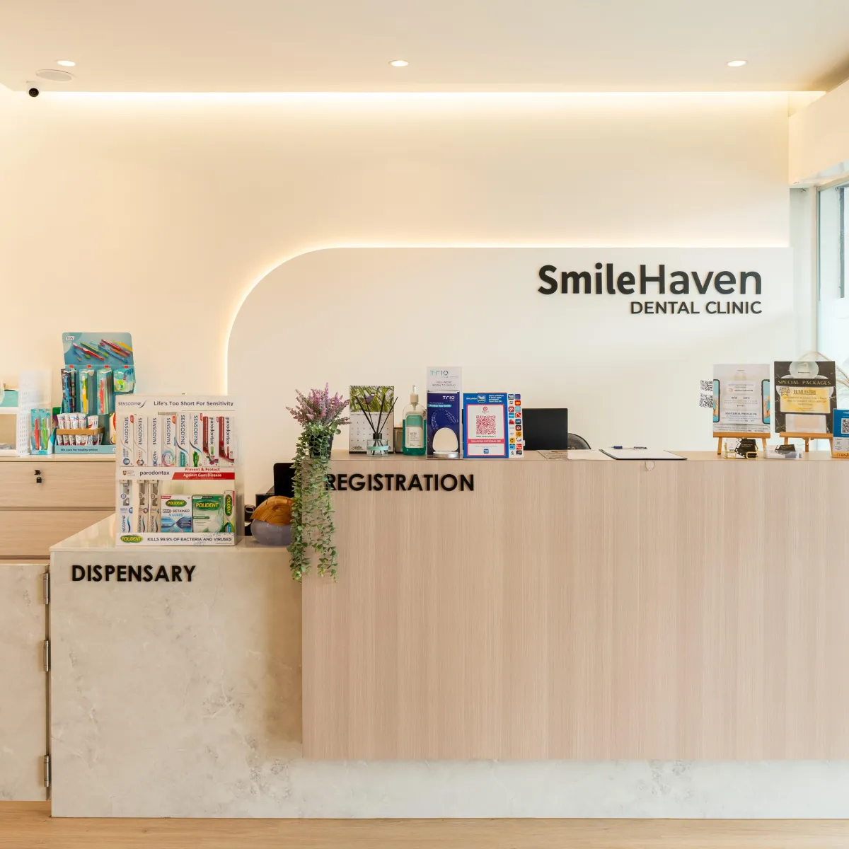 Smile Haven Dental Clinic reception area in Damansara Jaya
