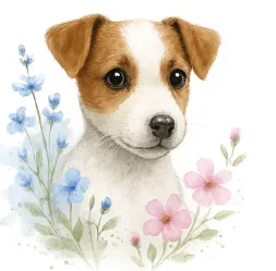 Tri-colored broken coat Jack Russell Terrier puppy from Donald x Dash litter