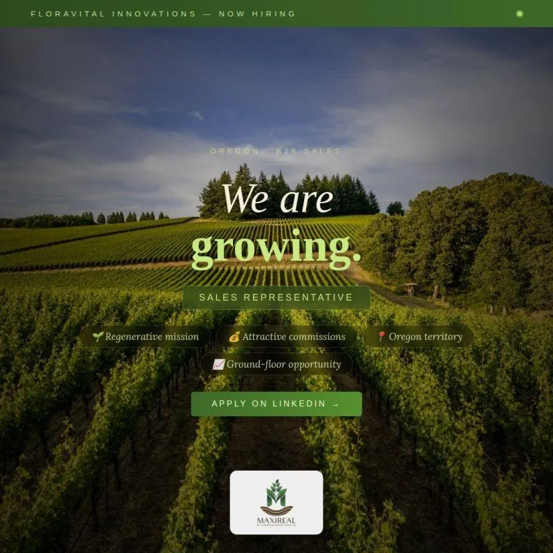  Independent B2B Sales Representative – Agriculture (Oregon Territory)