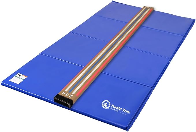Tumbl Trak Laser Balance Beam Lite and 4 ft x 8 ft x 1-⅜ in Tumbling Mat Combo