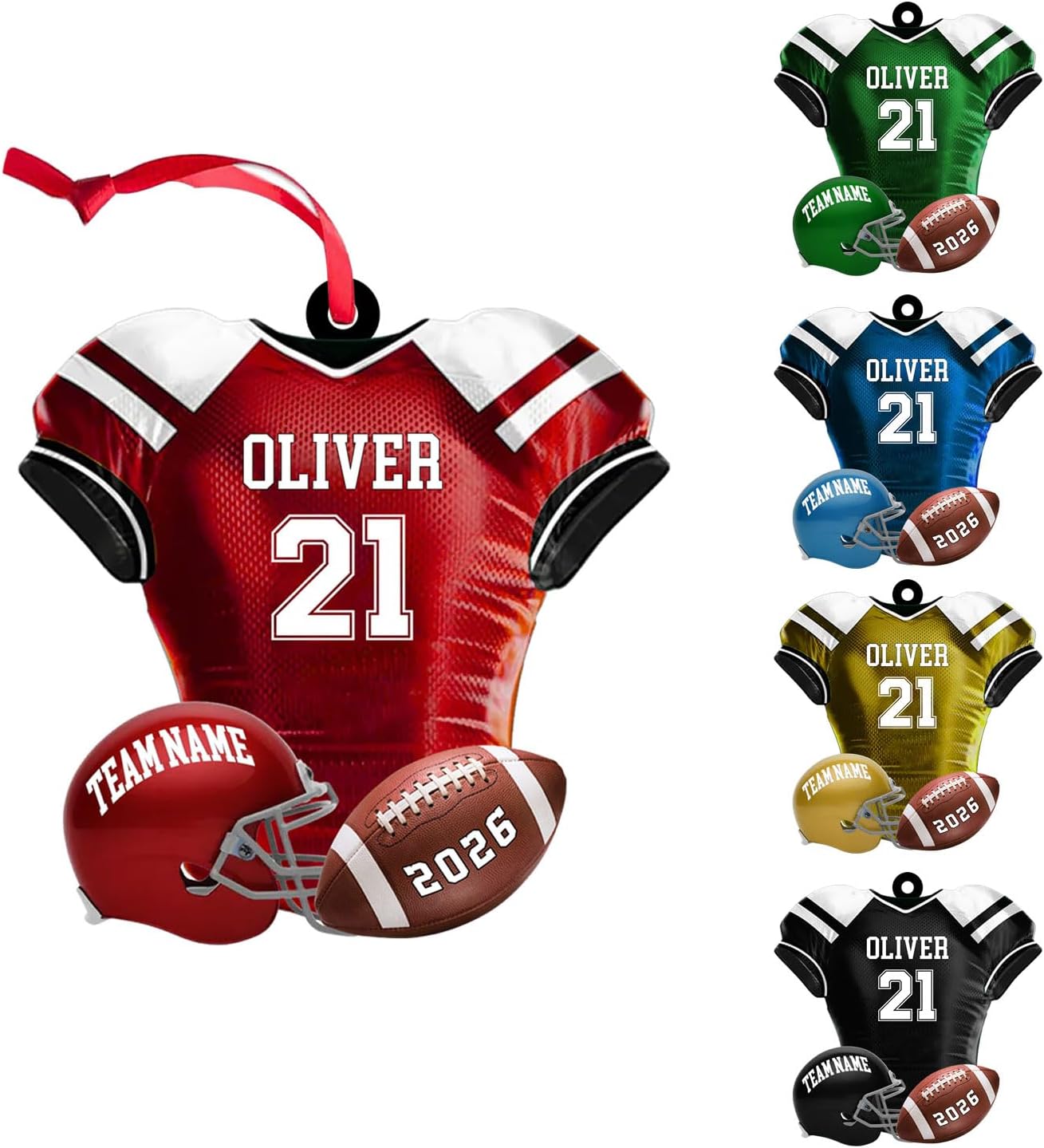 Personalized Footballs Tree Ornaments