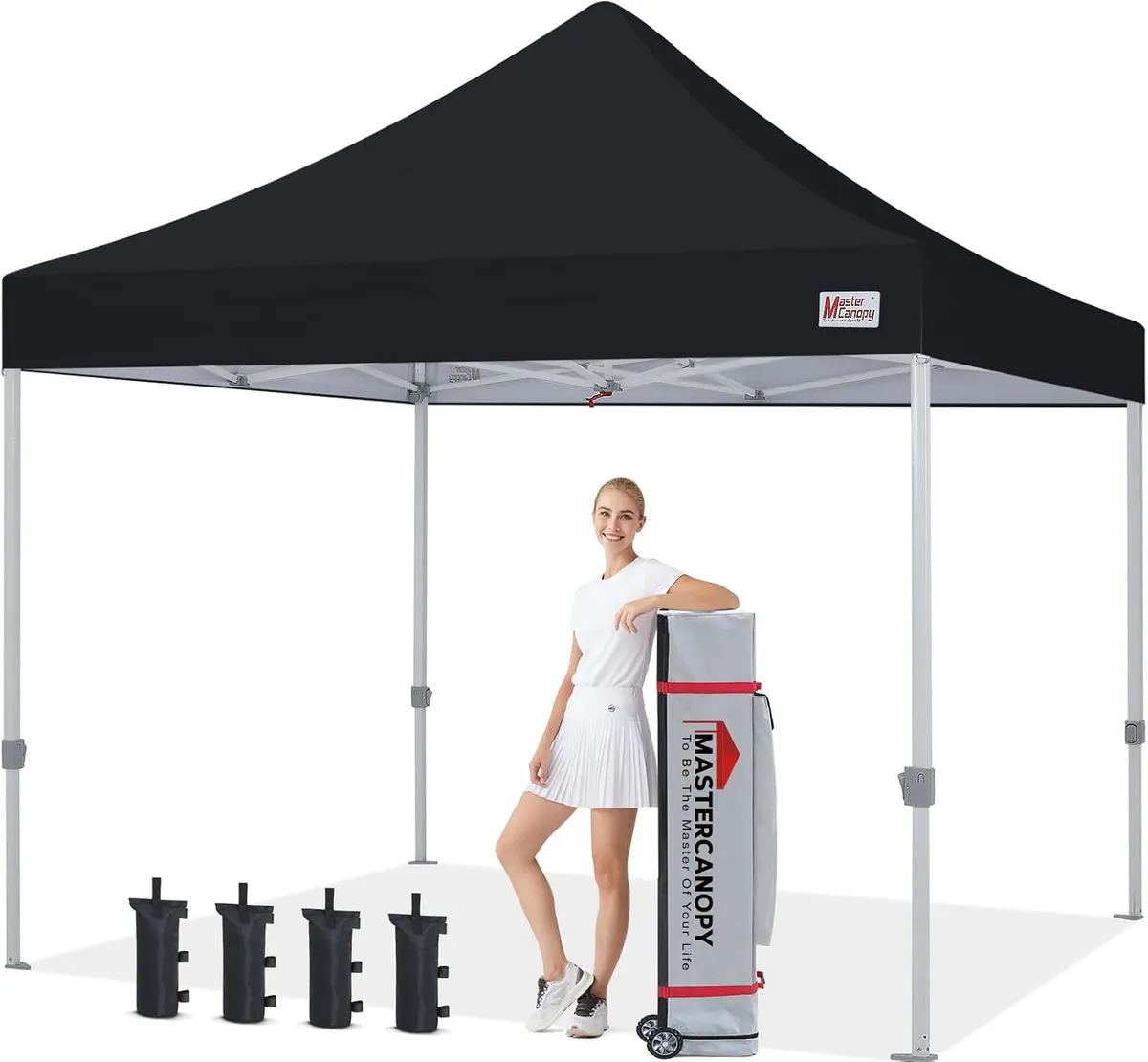 MASTERCANOPY 10x10 Heavy Duty Pop Up Canopy Tent with Roller Bag