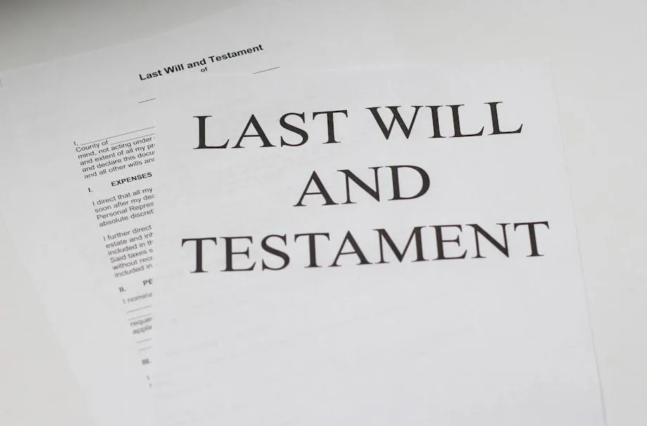 last will and testament white printer paper