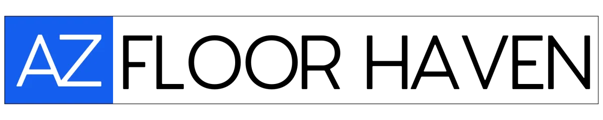 AZ Floor Haven logo featuring "AZ" in white on a blue background, representing the flooring business specializing in in-home hardwood floor refinishing estimates.