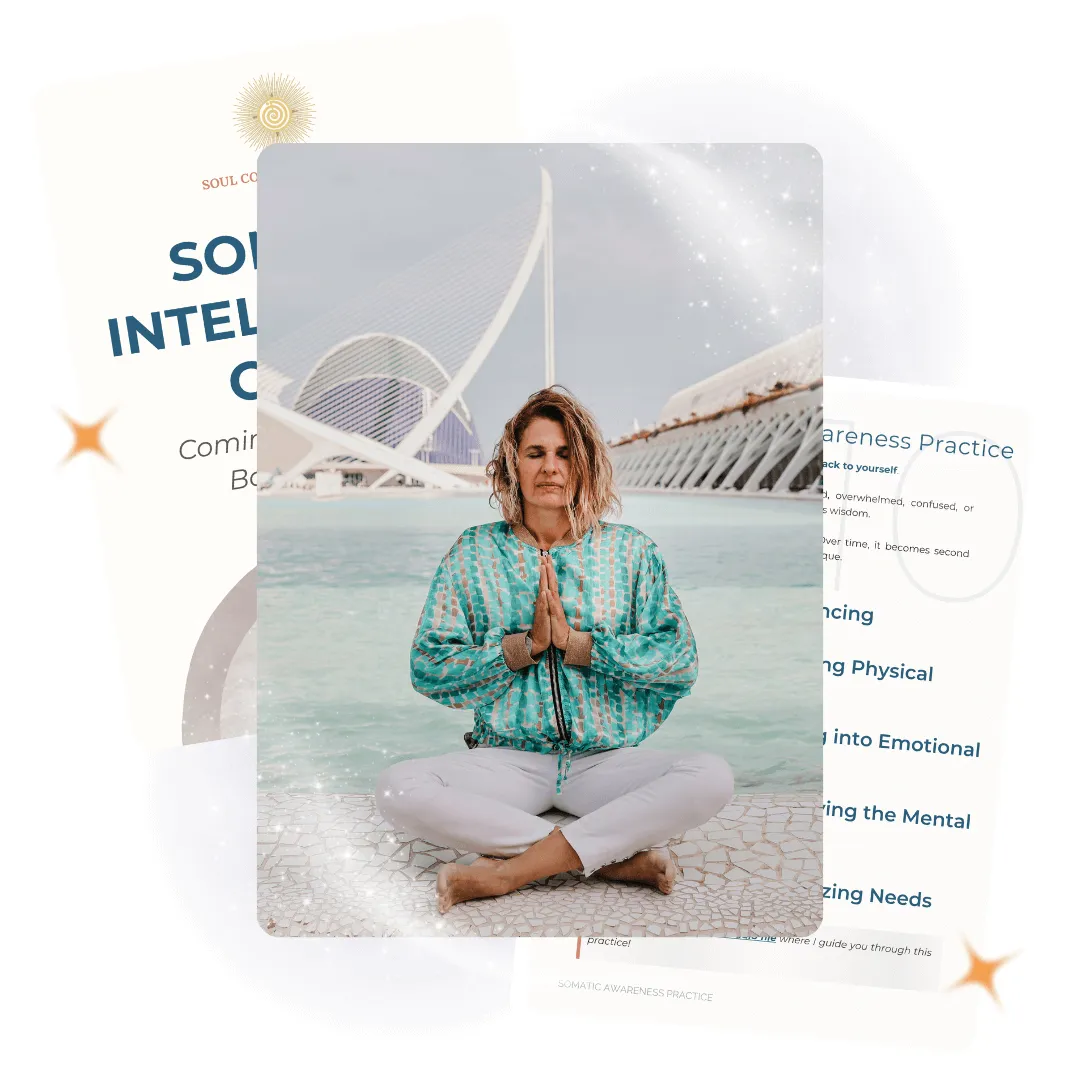 Woman practicing somatic breathwork meditation by the ocean