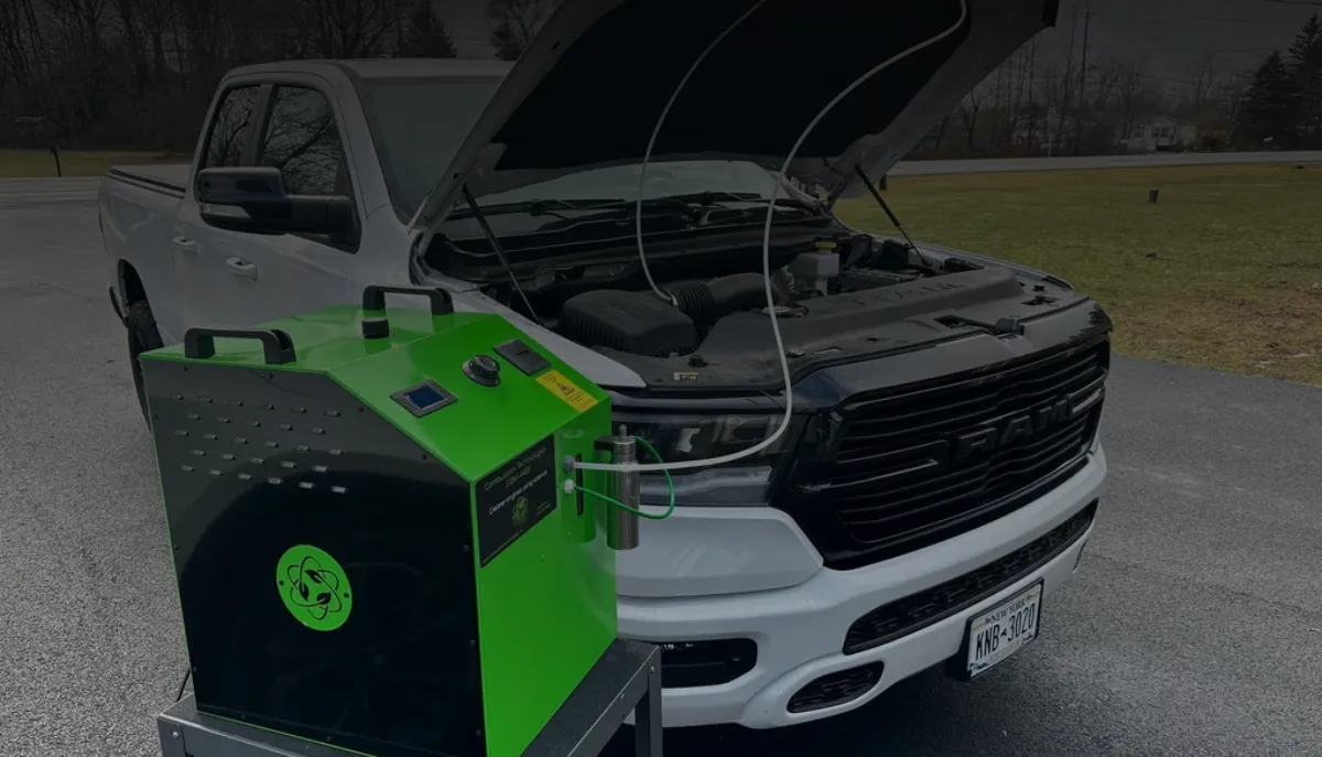 BAC101 DPF chemical cleaning and hydrogen carbon cleaning service in dealership service bay