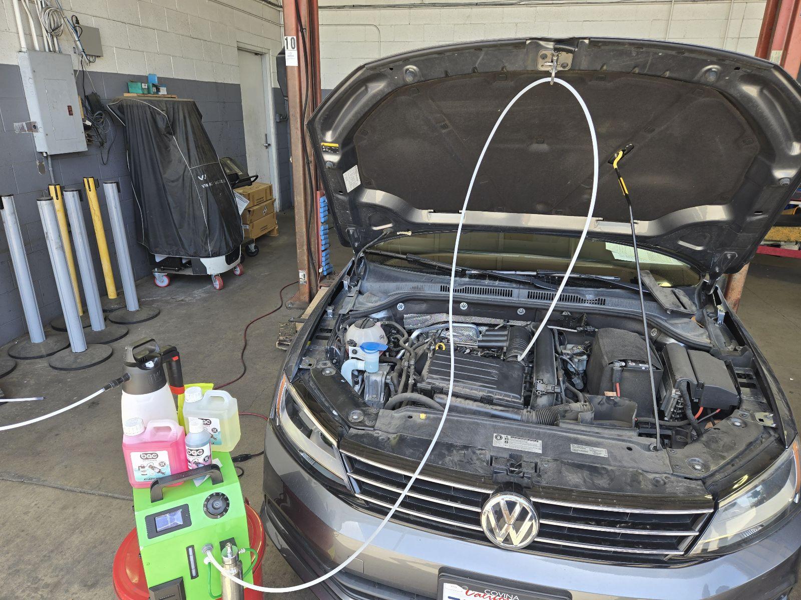 BAC101 DPF chemical cleaning and hydrogen carbon cleaning service in dealership service bay