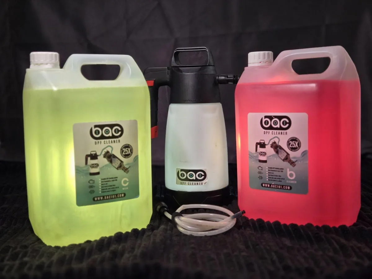BAC101 DPF chemical cleaning and hydrogen carbon cleaning service in dealership service bay