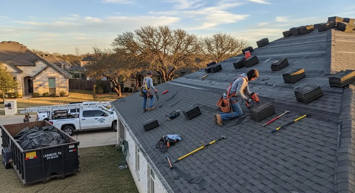 Metal roof repair on commercial structure during roof replacement project