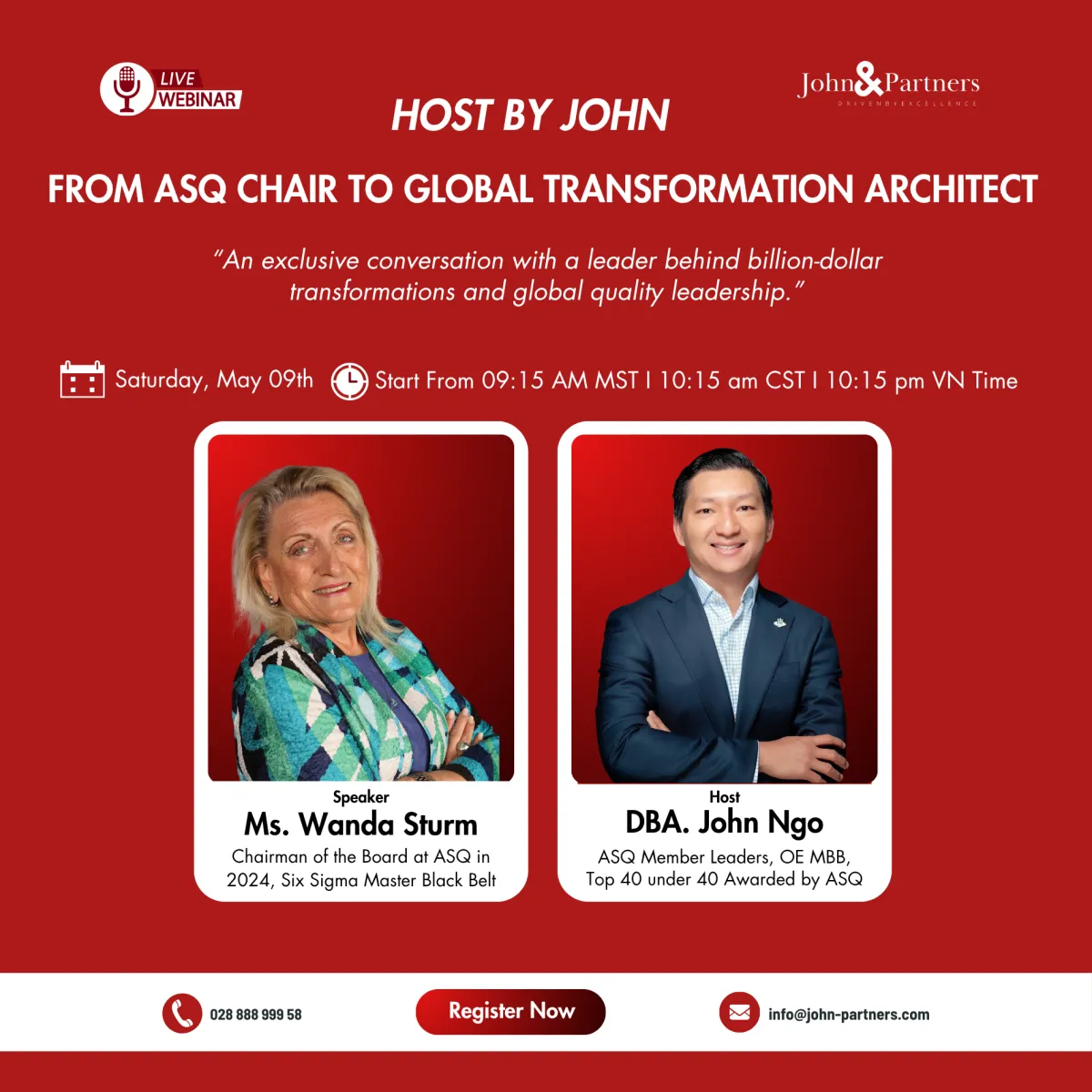 HOST BY JOHN - WANDA STURM - FROM ASQ CHAIR TO GLOBAL TRANSFORMATION ARCHITECT