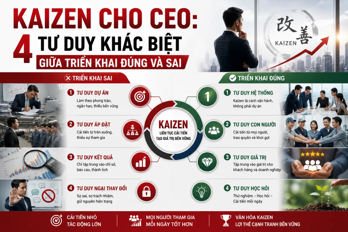 Kaizen Cho CEO: 4 Tư Duy Khác Biệt Giữa Triển Khai Đúng Và Sai