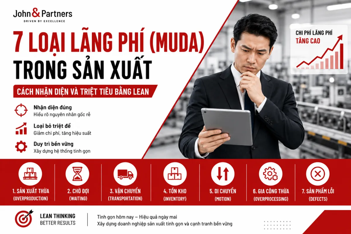 7 loại lãng phí, Muda, chi phí ẩn, quản trị tinh gọn Lean.