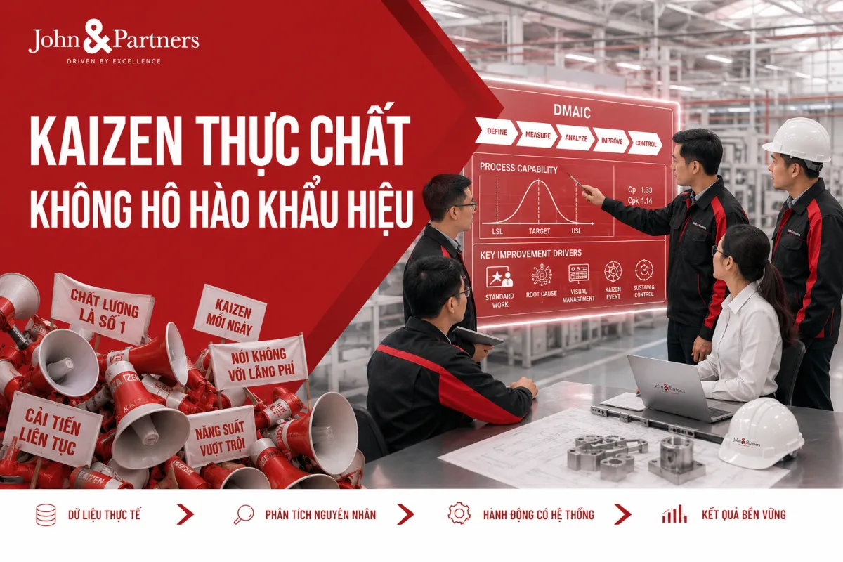 Cải tiến liên tục (Kaizen) không thể sống thọ nếu chỉ dựa vào phong trào hô hào khẩu hiệu