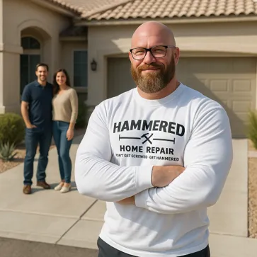 handyman sitting on a car