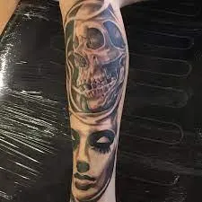 Skull and girl tattoo design artist Las Vegas