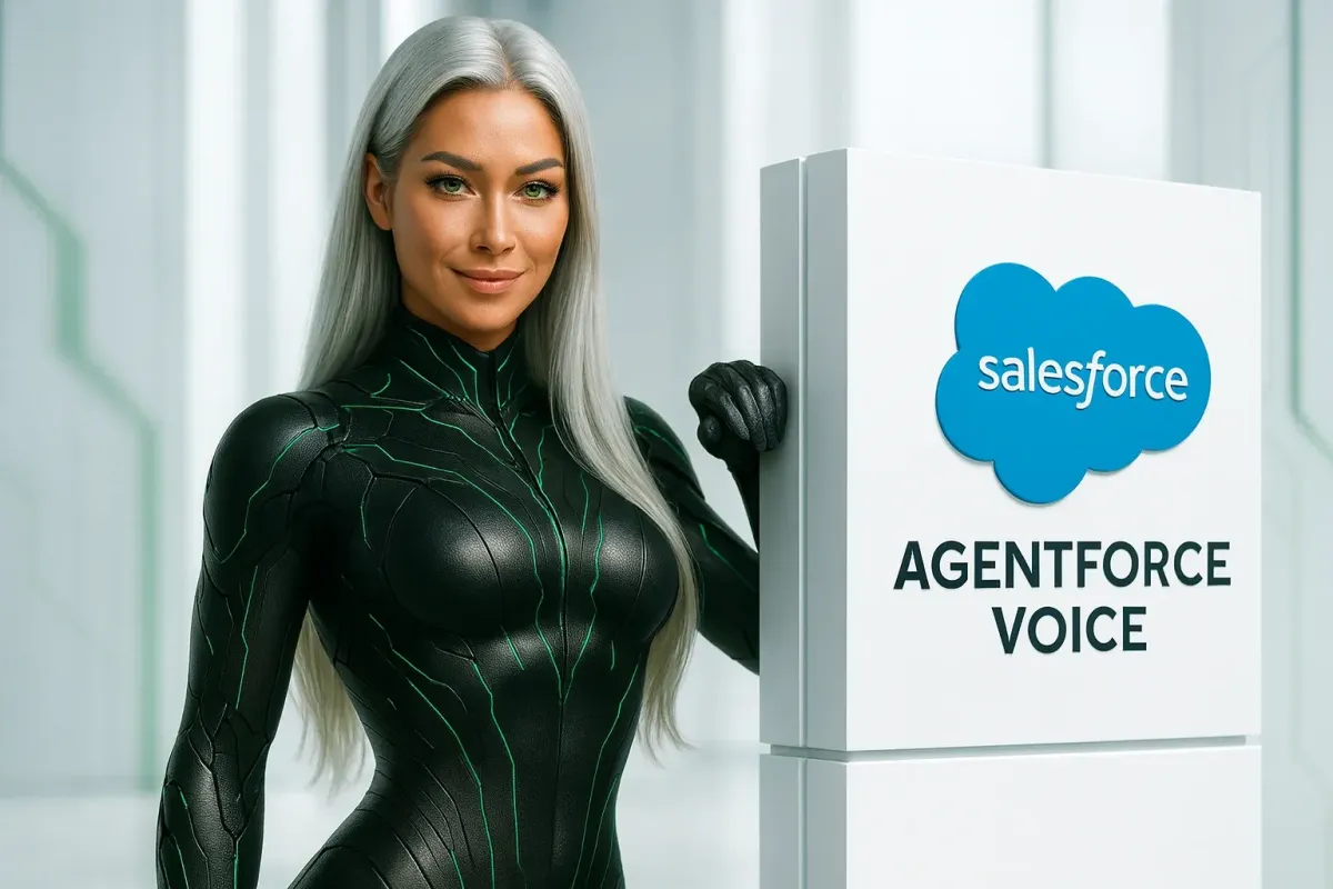 Sasha with Salesforce Agentforce Voice in a Peak Demand Voice AI system profile illustrating CRM-native Voice AI
