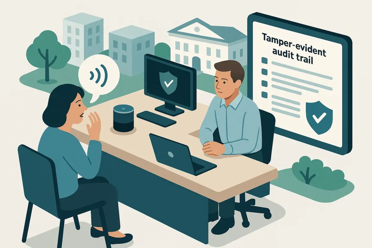 Cryptographic Provenance and Tamper-Evident Audit Trails for Municipal Voice AI