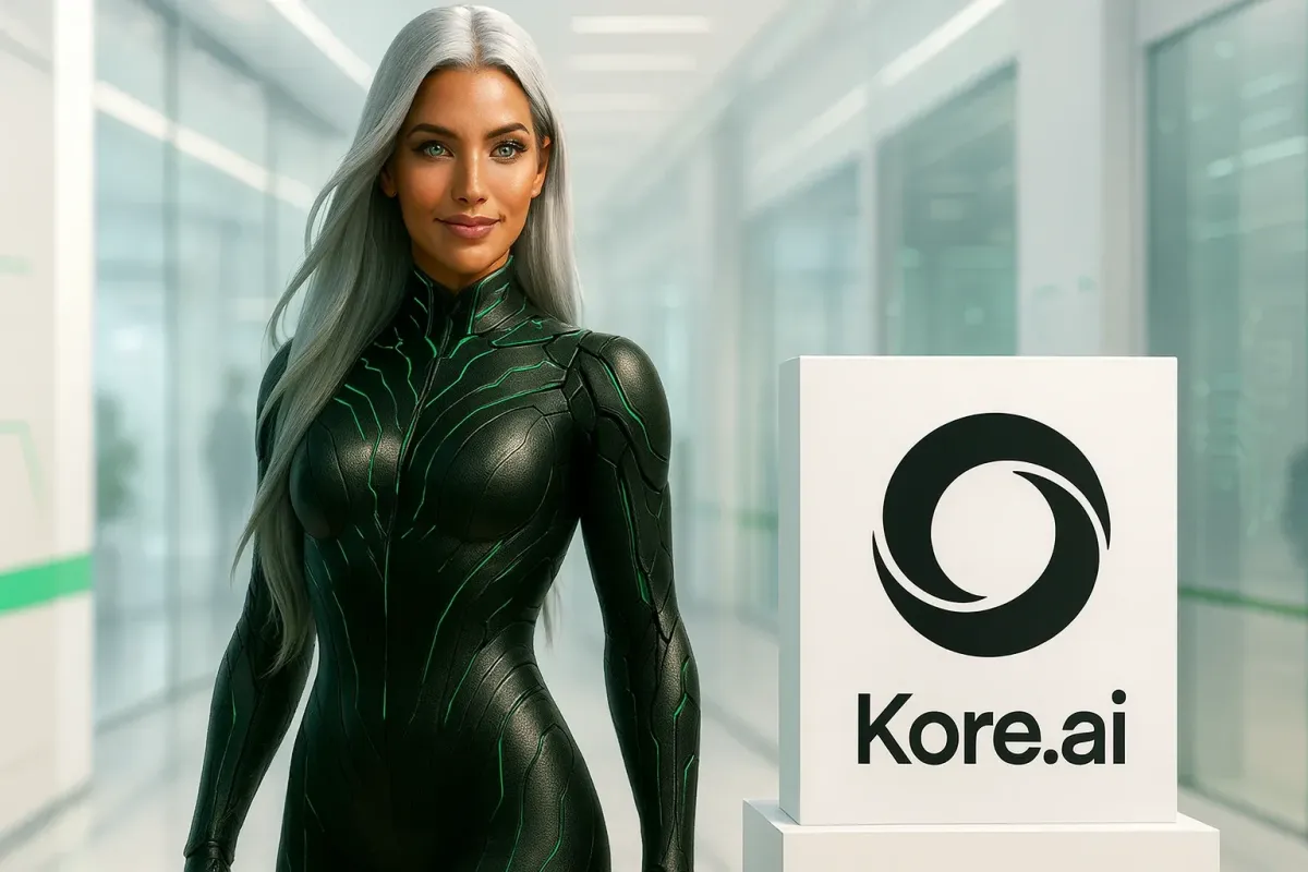 Sasha with Kore.ai in a Peak Demand Voice AI system profile illustrating Enterprise conversational AI