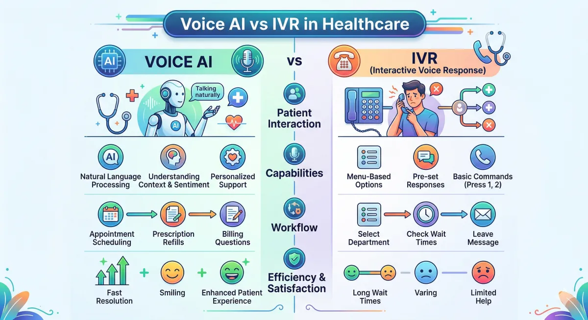 Voice AI vs IVR in Healthcare