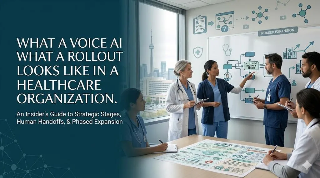 What a Voice AI Rollout Looks Like in a Healthcare Organization thumbnail for a healthcare implementation article