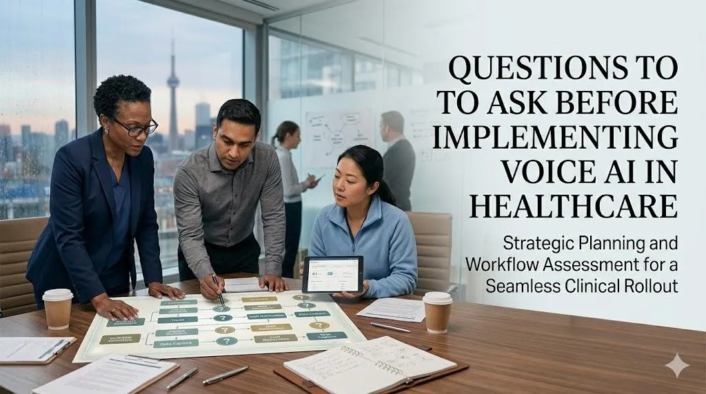 Questions to Ask Before Implementing Voice AI in Healthcare thumbnail for a healthcare implementation planning article