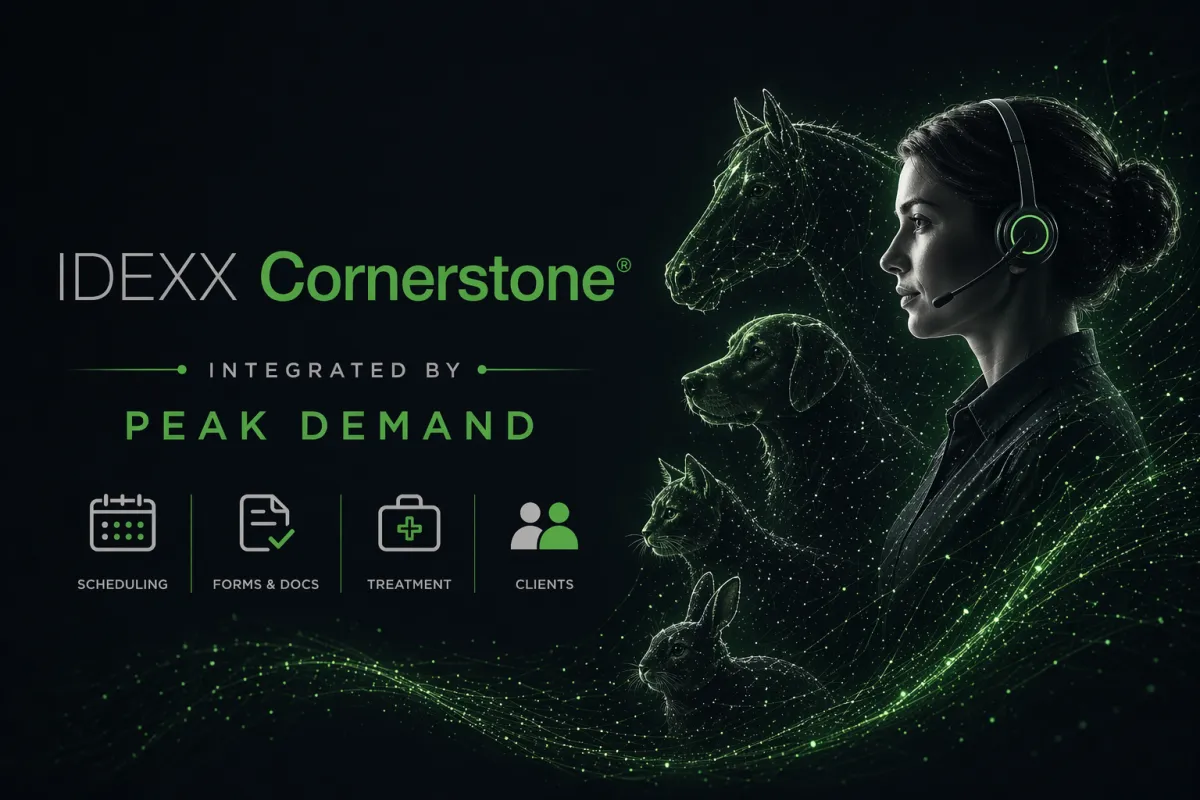Voice AI integration with IDEXX Cornerstone for scheduling client intake and veterinary practice communication workflows