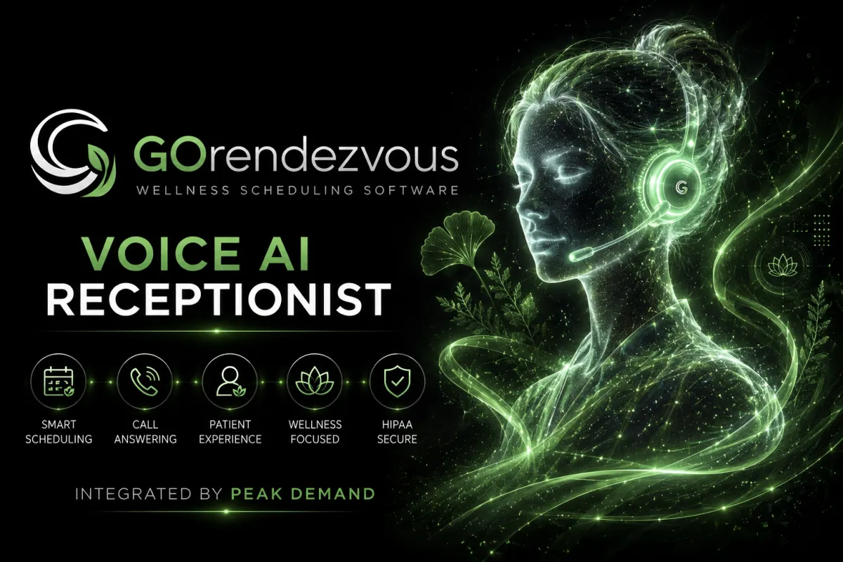 Voice AI integration with GOrendezvous for wellness scheduling allied health appointment requests reminders waitlists billing routing and front-desk workflows.