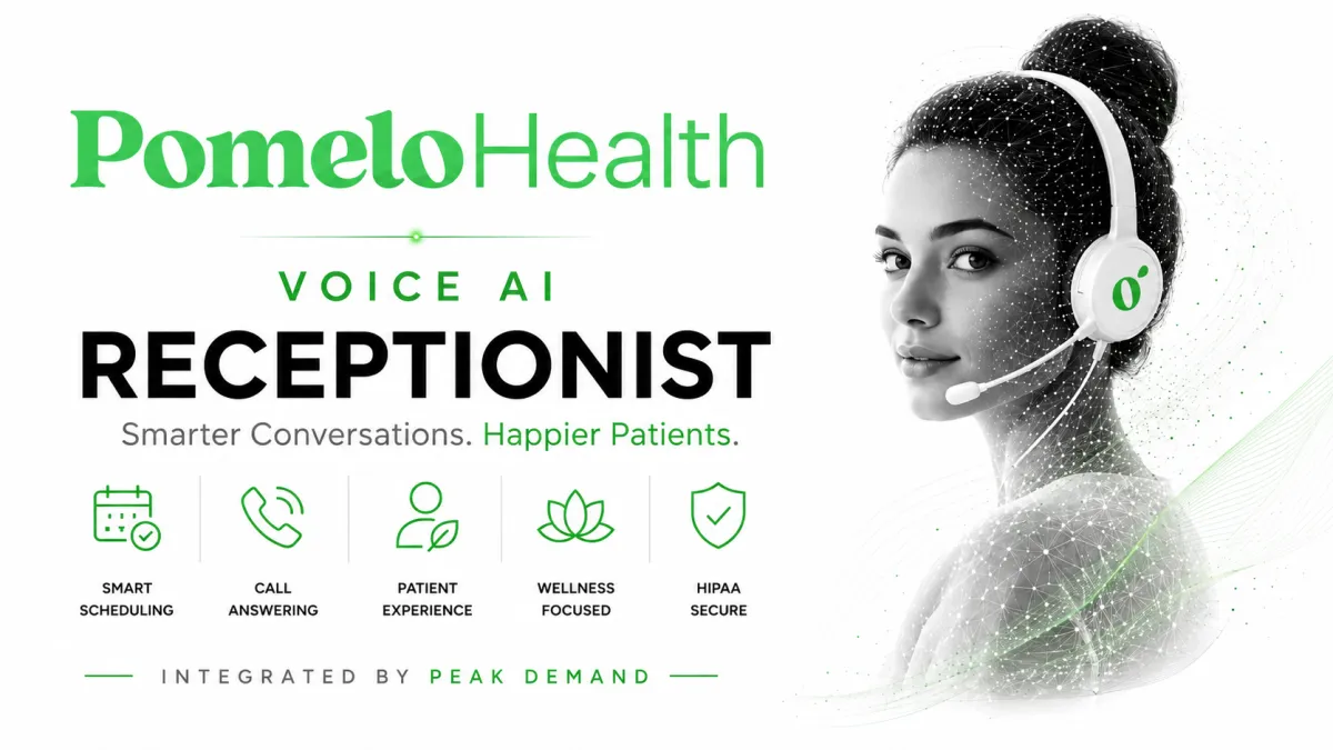 Voice AI integration with Pomelo Health for Canadian patient engagement, messaging, online booking, intake forms, appointment reminders, self check-in, and clinic workflow automation