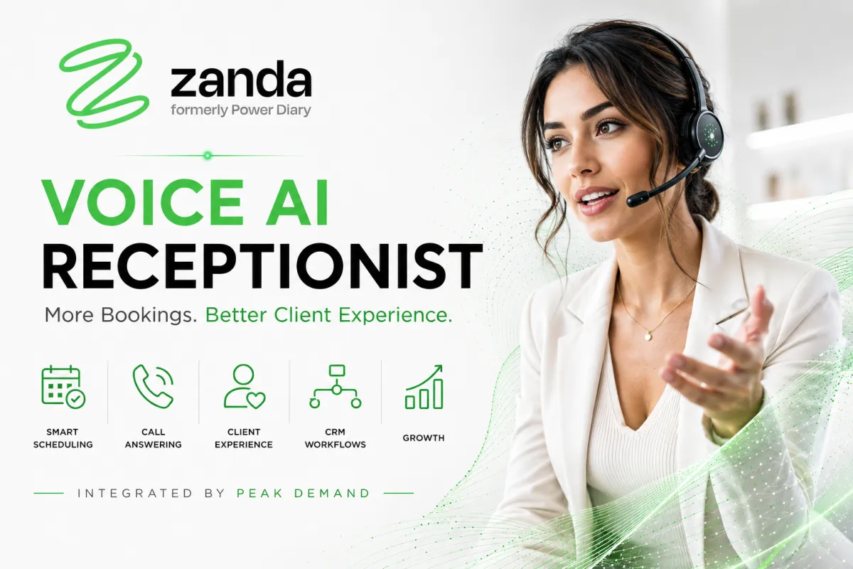 Voice AI integration with Zanda for allied health scheduling, practice management, online booking, intake forms, appointment reminders, billing, telehealth, waitlists, and clinic workflow automation