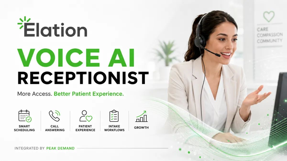 Voice AI integration with Elation Health for primary care EHR, Patient Passport, scheduling, intake, billing, labs, FHIR API, REST API, patient communication, and clinic workflow automation
