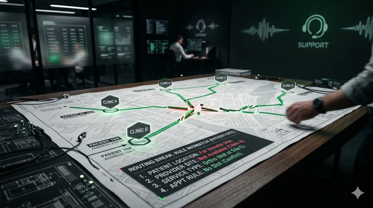 Why Location-Based Routing Breaks in Multi-Clinic Healthcare Organizations