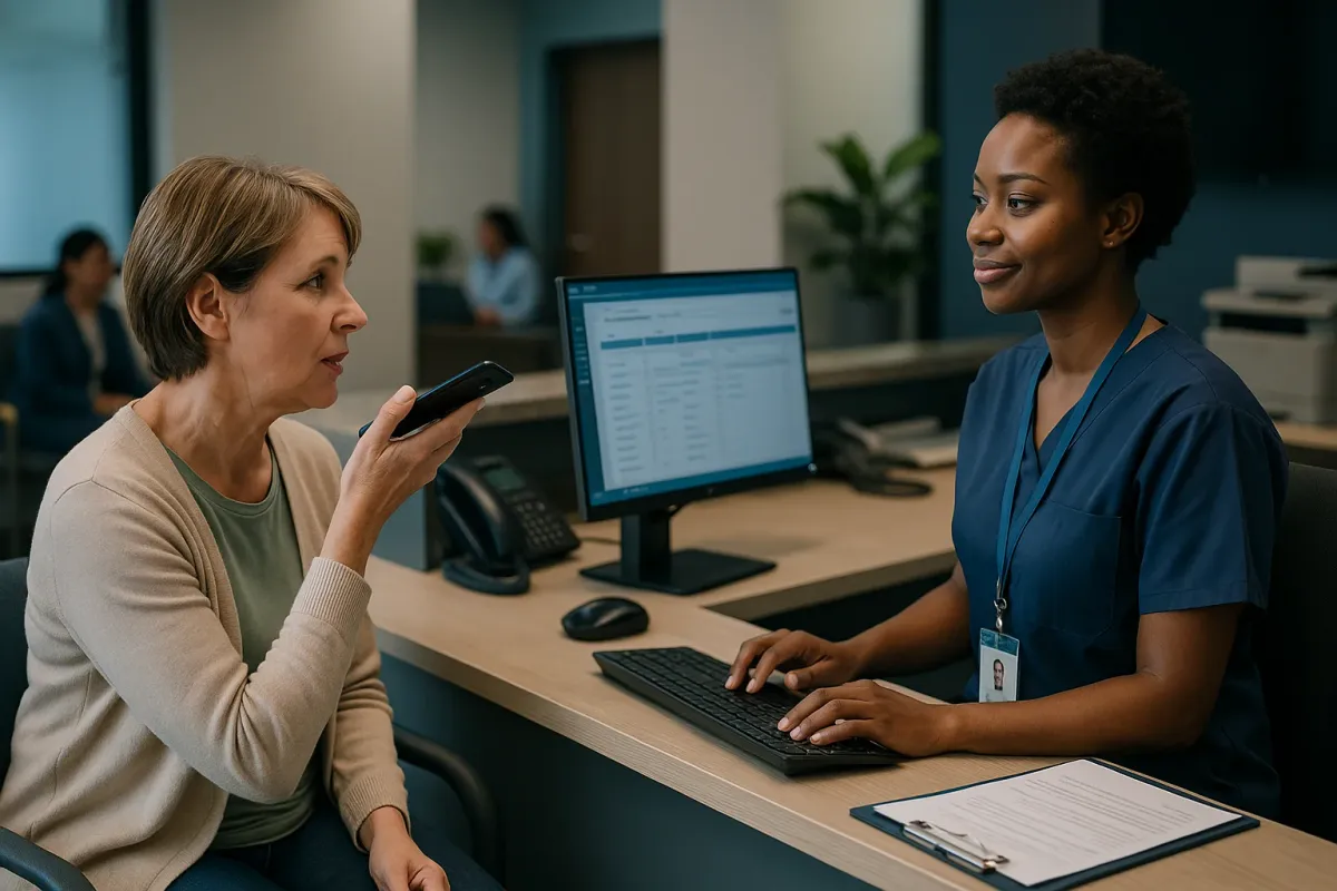 Customer service hero illustrating Healthcare Voice AI regulatory strategy