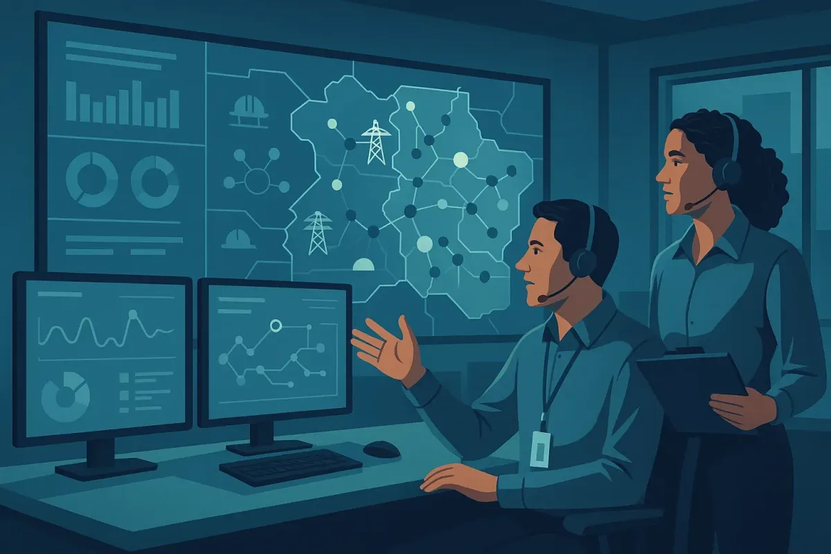 Utility operations hero illustrating Voice AI for Utility Service Operations