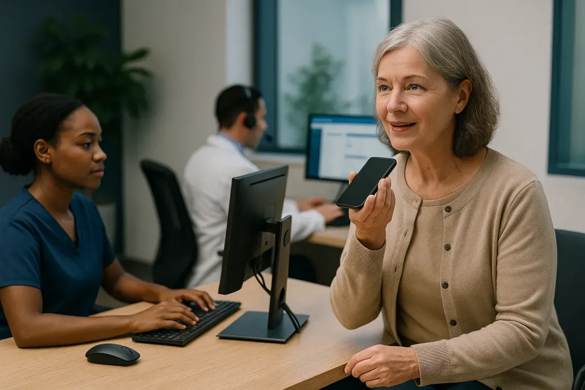 Customer service hero illustrating Health system Voice AI operating model