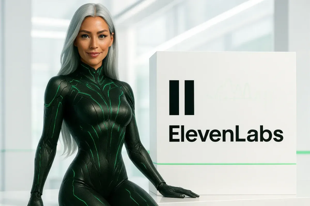 Sasha with ElevenLabs Agents in a Peak Demand Voice AI system profile illustrating Voice AI + speech platform