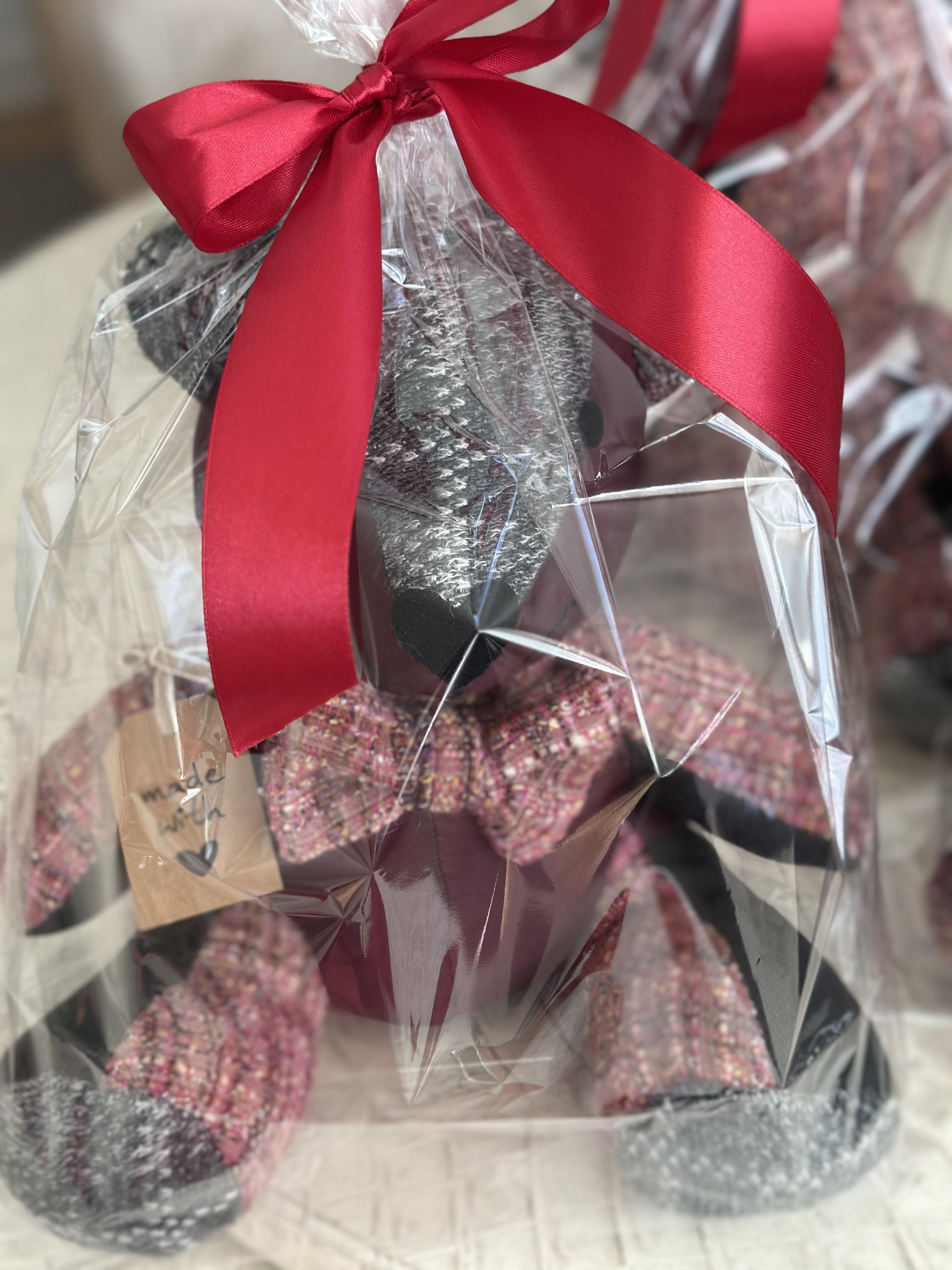 A red heart on a blue background