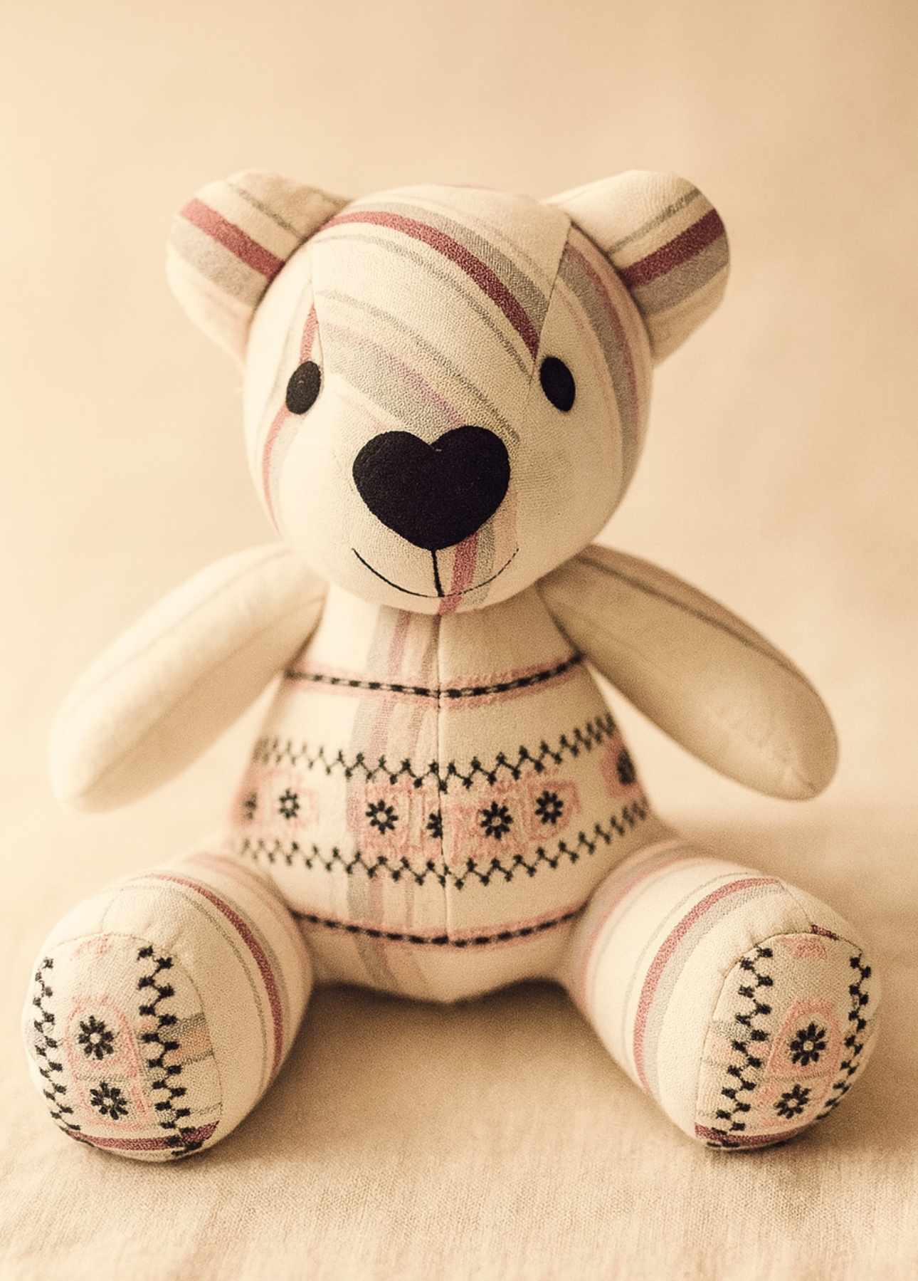 A red heart on a blue background