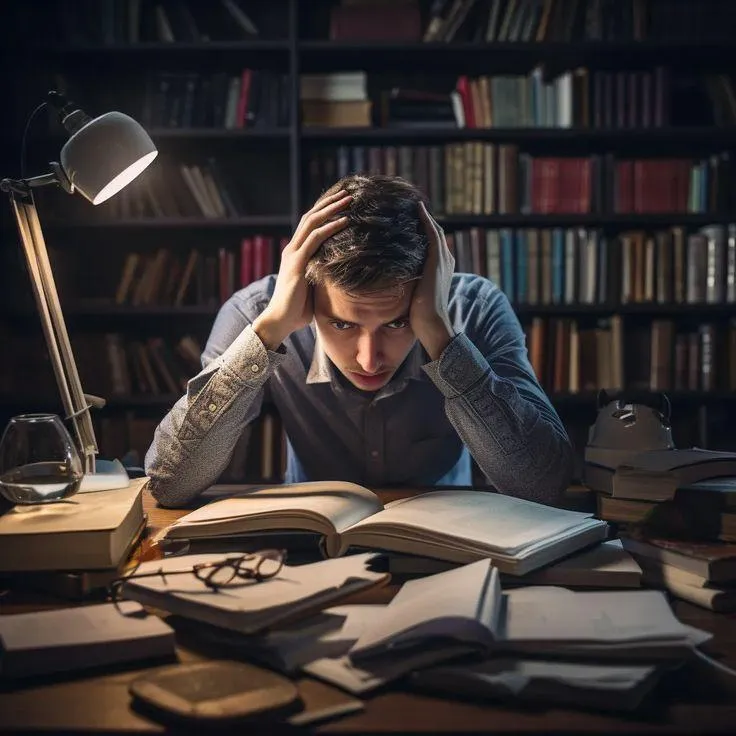 Frustrated entrepreneur overthinking business details like logo and branding colors