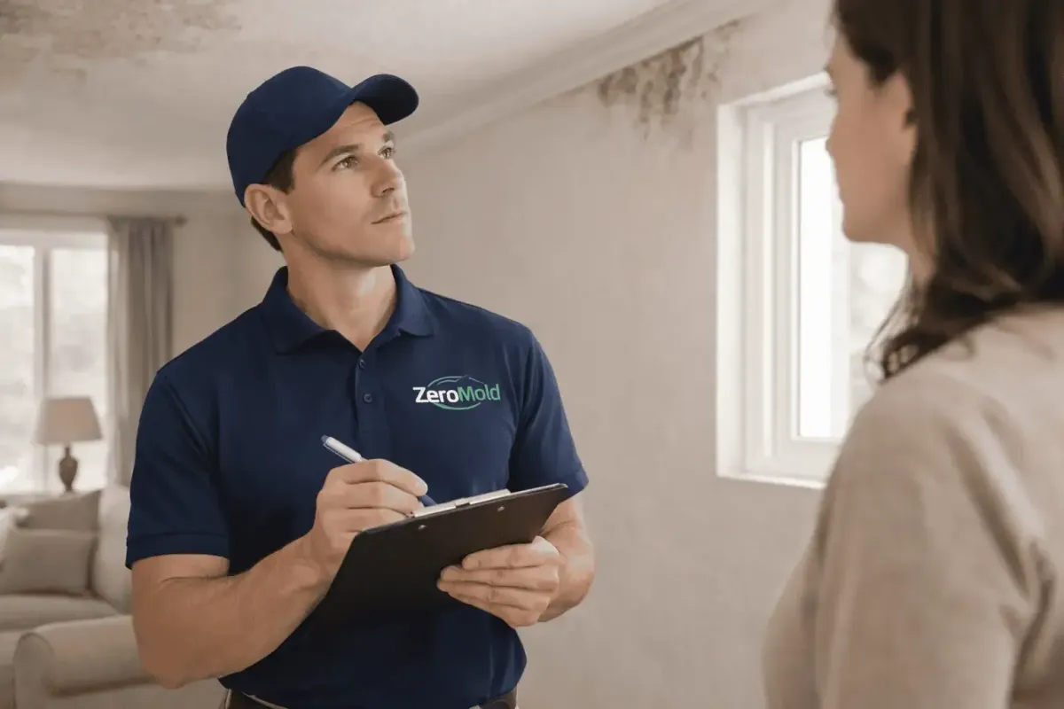 Technician consulting with homeowner