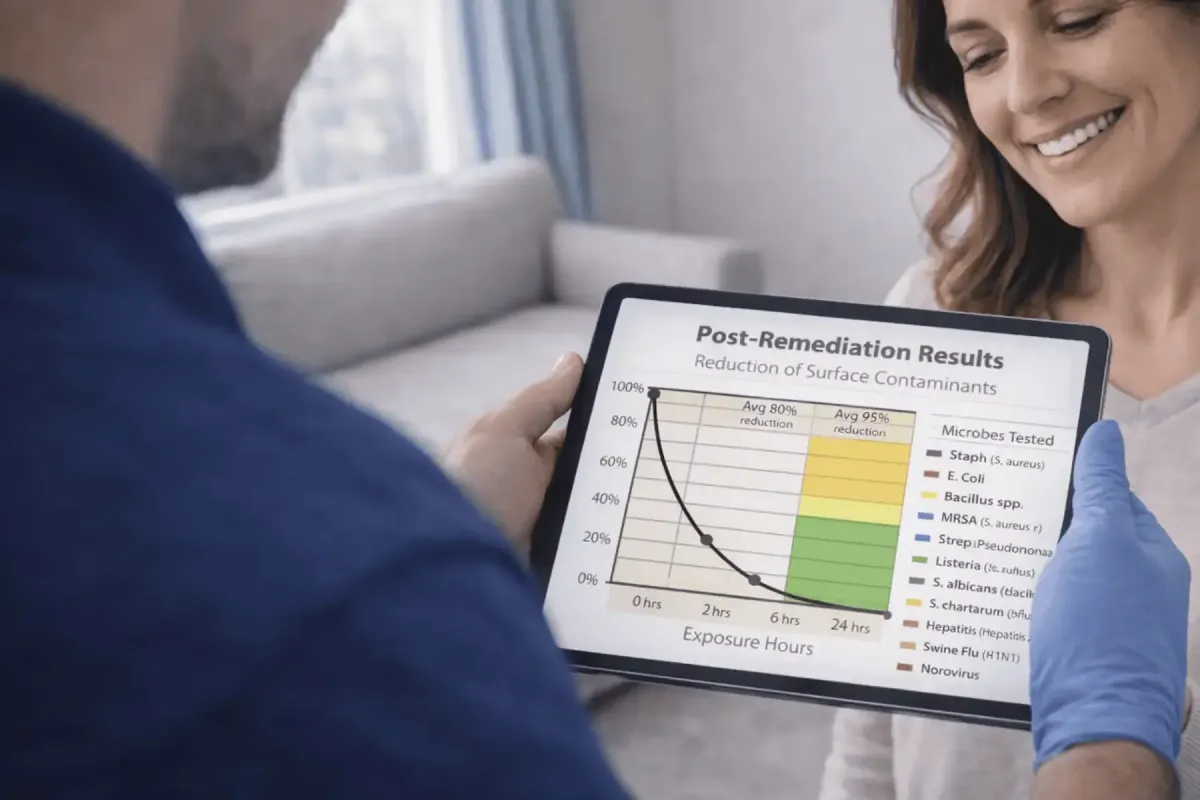 Homeowner receiving mold test results